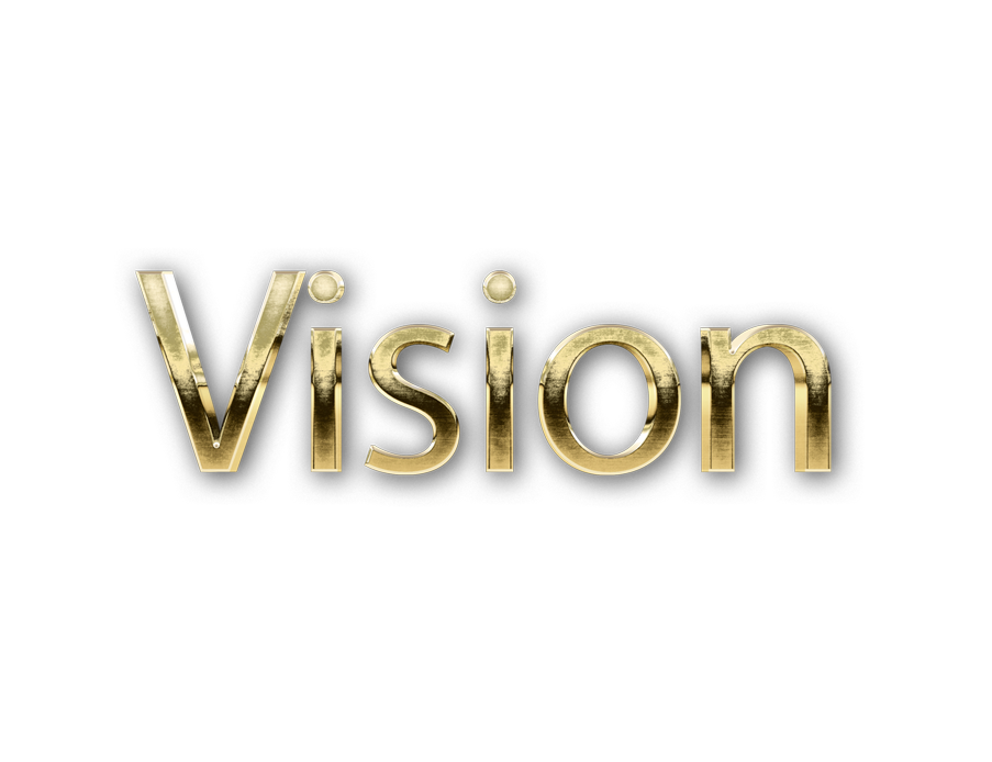 3D WORD VISION gold text effects art typography PNG images free